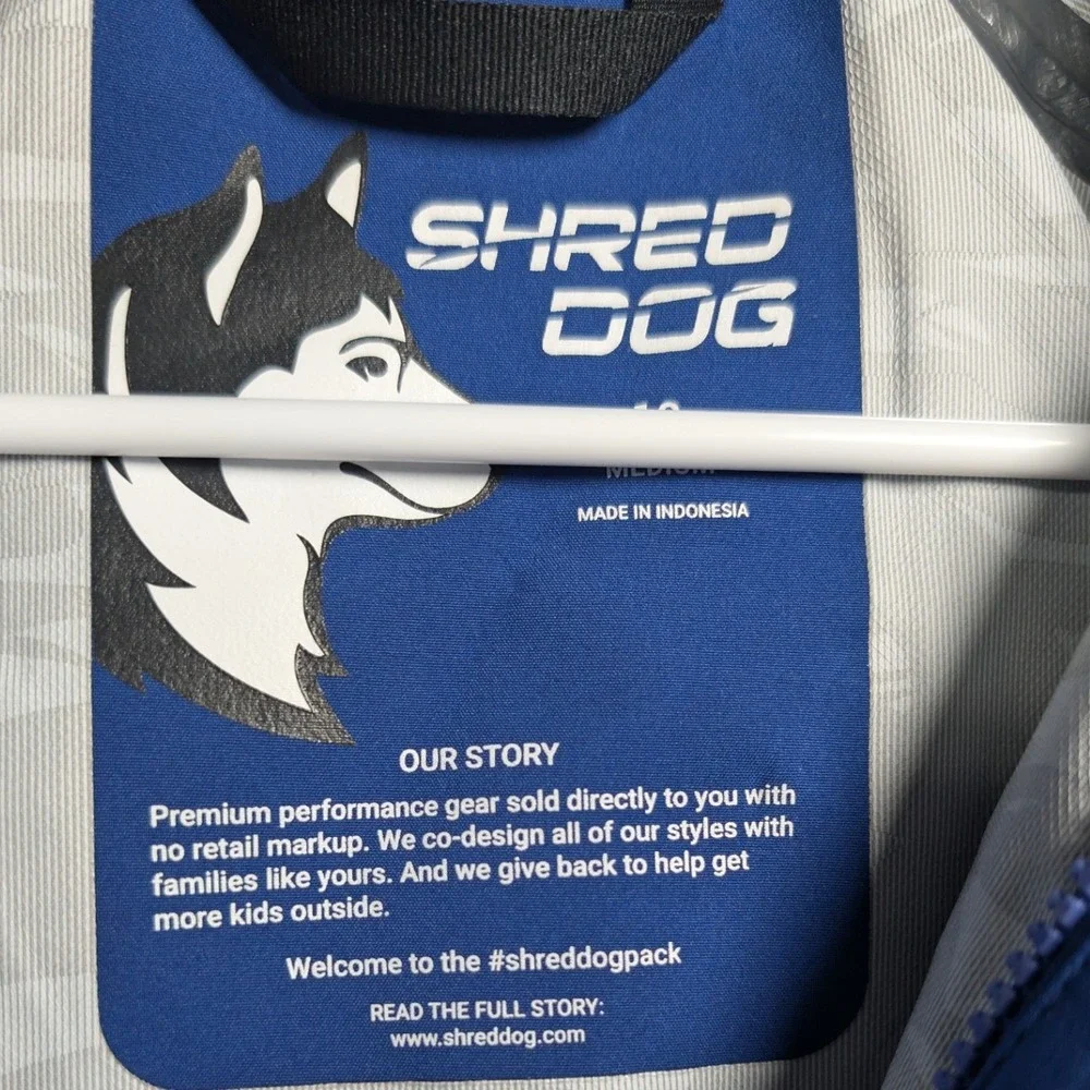 Shred Dog Kids Elevated‎ Hardshell Ski Jacket Size 10 Blue Outdoor Performance